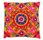 Indian Boho Mandala Cushion Covers Cotton Embroidery Boho 24" x 24" Zip Large